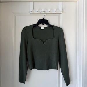 Abercrombie & Fitch Dark Green Crop Top Size M